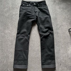 Iron Heart 21oz Selvedge Denim Medium/High Rise Tapered Cut Jeans - Superblack